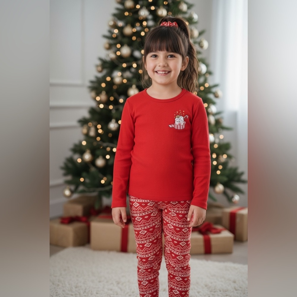Max & Olivia Little Girls Pajama Set with Scrunchie, 3 Pieces